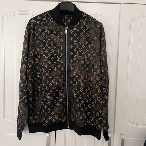Louis Vuitton Other - Louis Vuitton Black and Gold Monogram Bomber Jacket